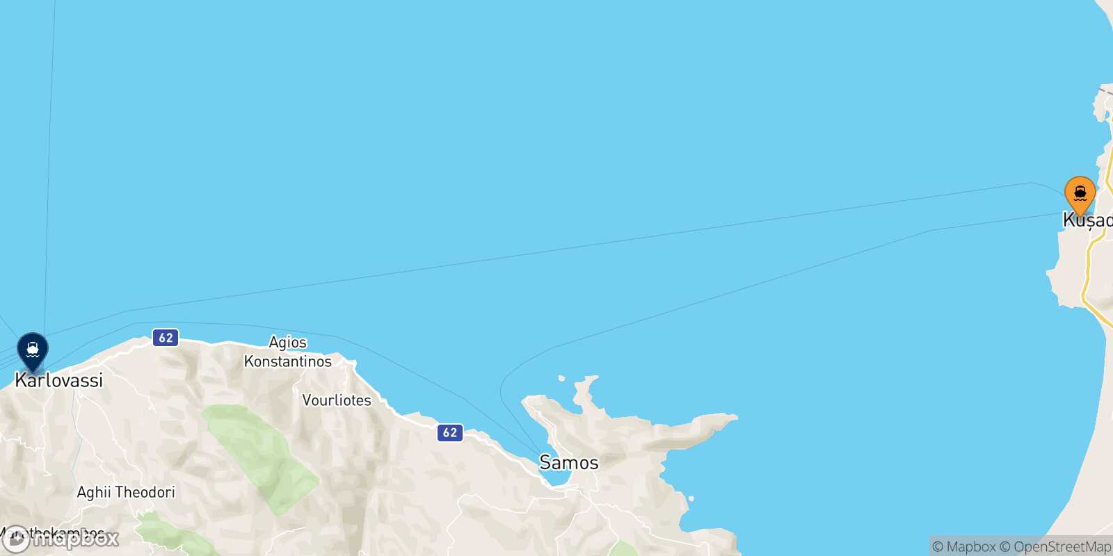Carte des ports  Pythagorio (Samos)