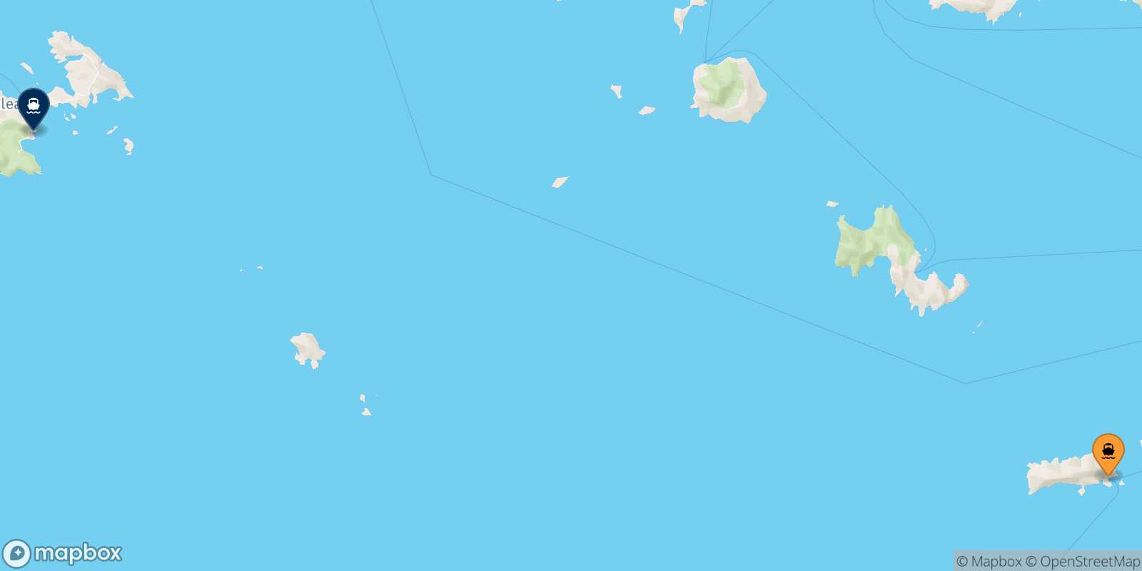 Carte des traverséesChalki Astypalea