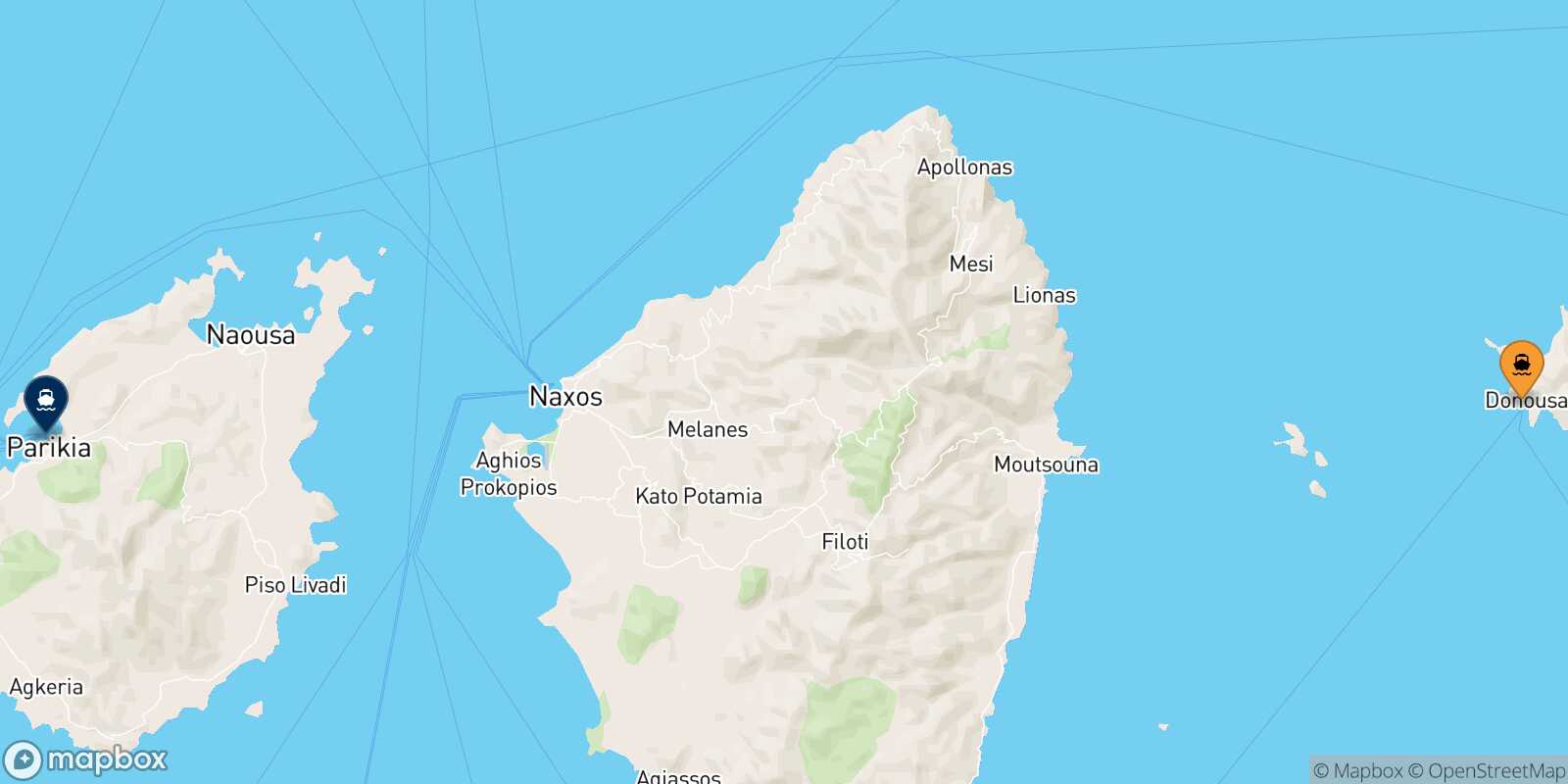 Carte des traverséesDonoussa Paros