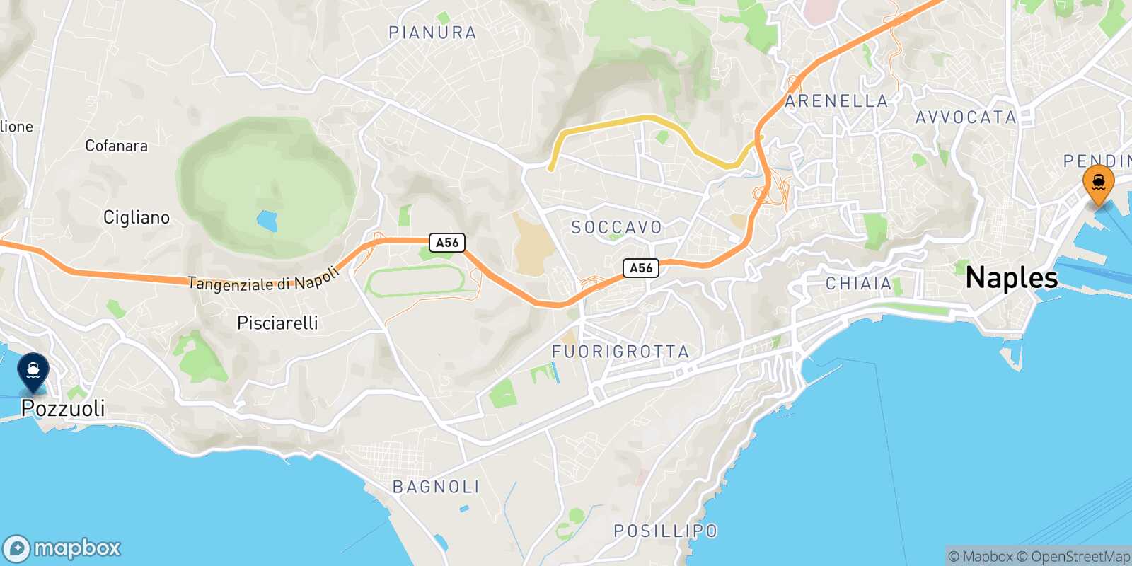 Carte des traverséesNaples Beverello Casamicciola (Ischia)