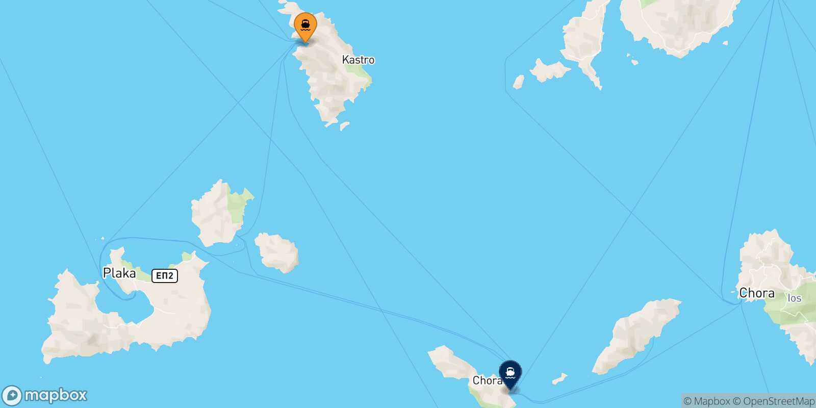 Carte des traverséesSifnos Folegandros