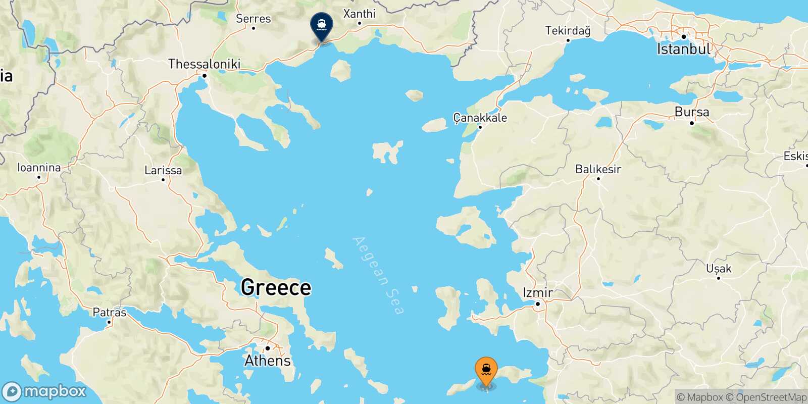 Carte des traverséesFourni Kavala