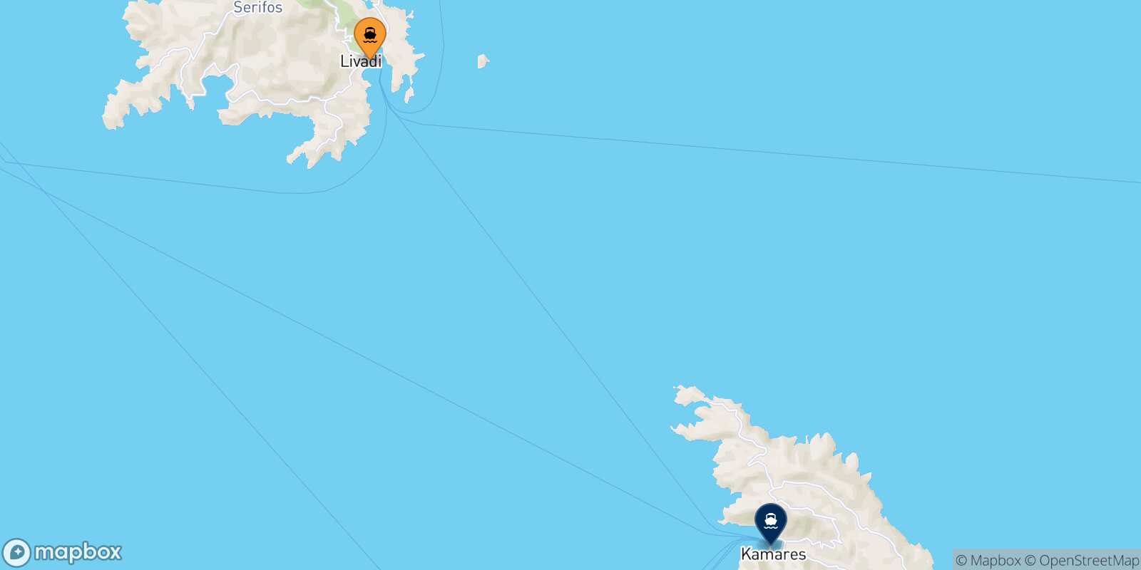 Carte des traverséesSérifos Sifnos