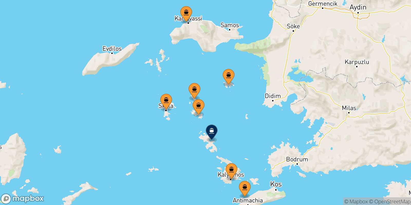Carte des ports  Agia Marina (Leros)