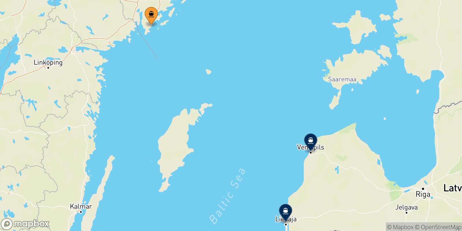 Carte des destinations de Nynashämn