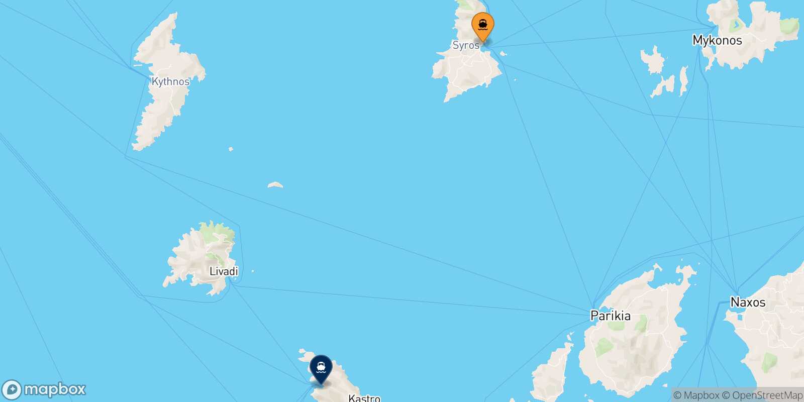 Carte des traverséesSyros Sifnos