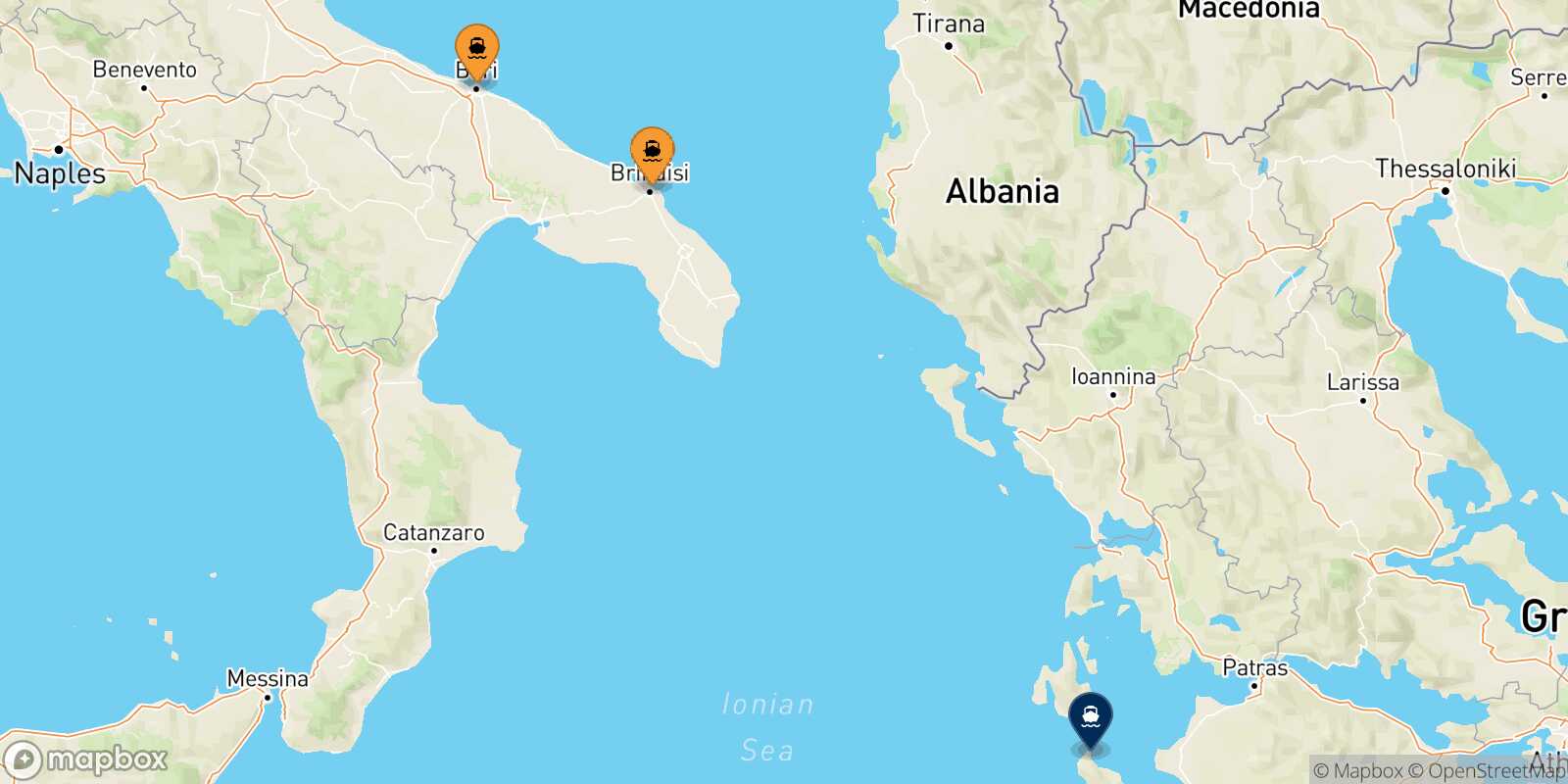 Carte des ports  Zakynthos