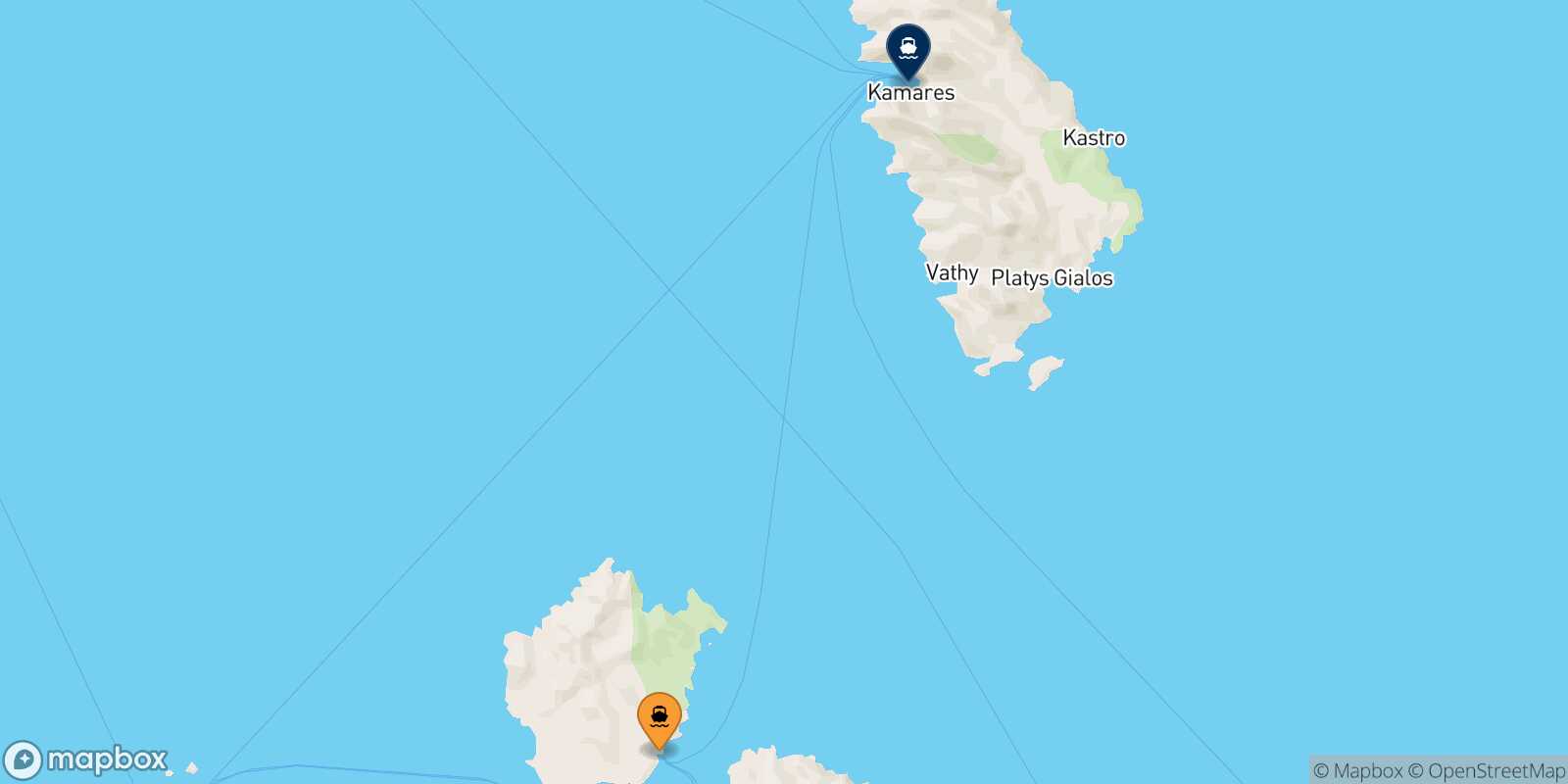 Carte des traverséesKimolos Sifnos