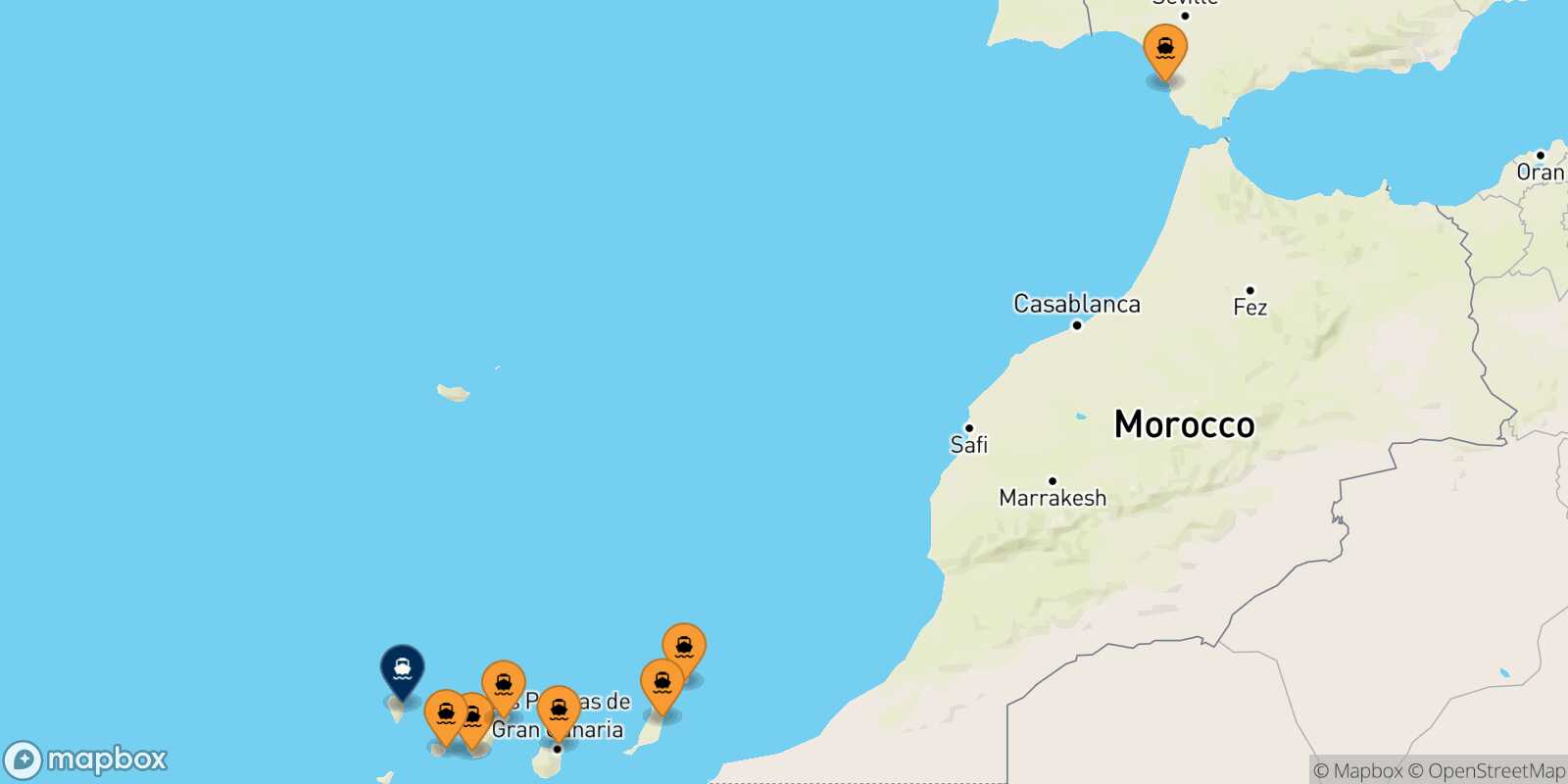 Carte des ports  Santa Cruz De La Palma