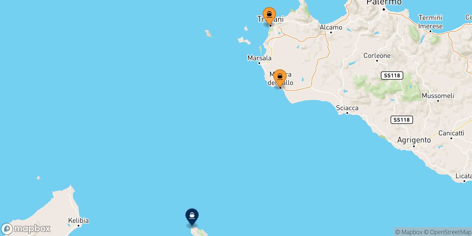 Carte des ports  Pantelleria