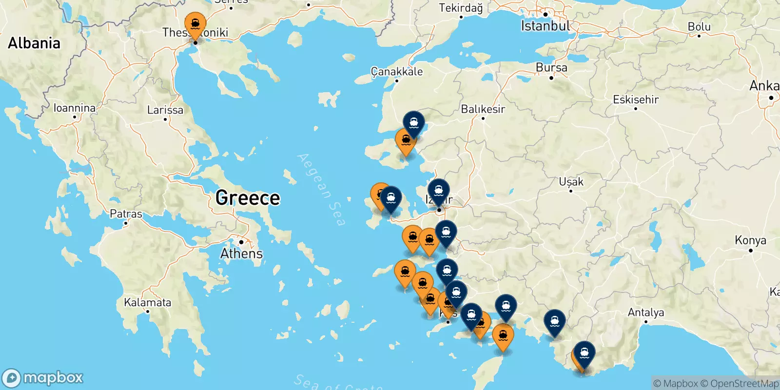 Ferry de la Grèce pour la Turquie