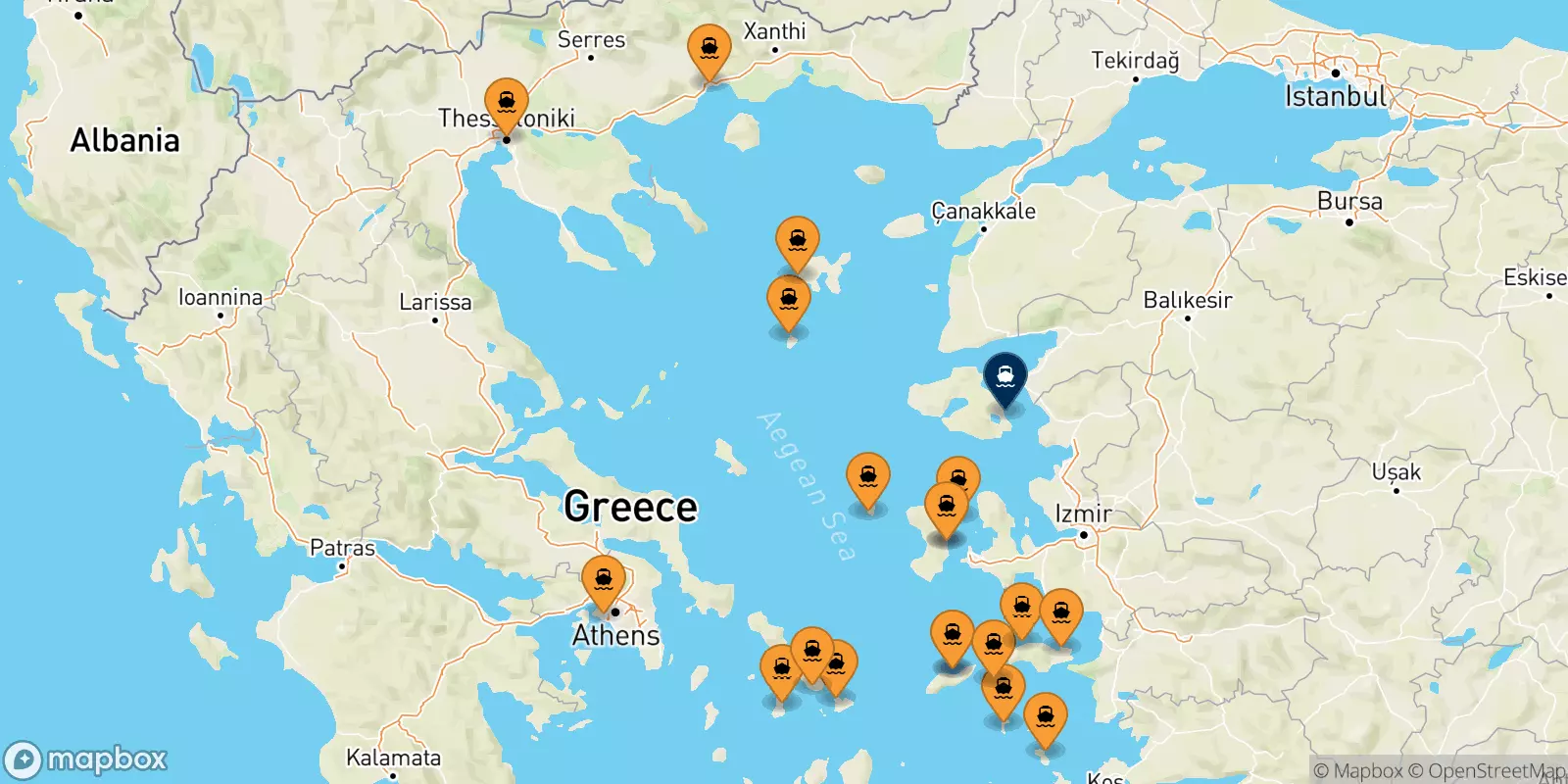 Ferry de la Grèce pour Mytilène (Lesvos)