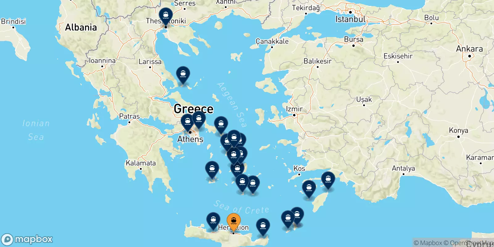 Ferry de Héraklion pour la Grèce