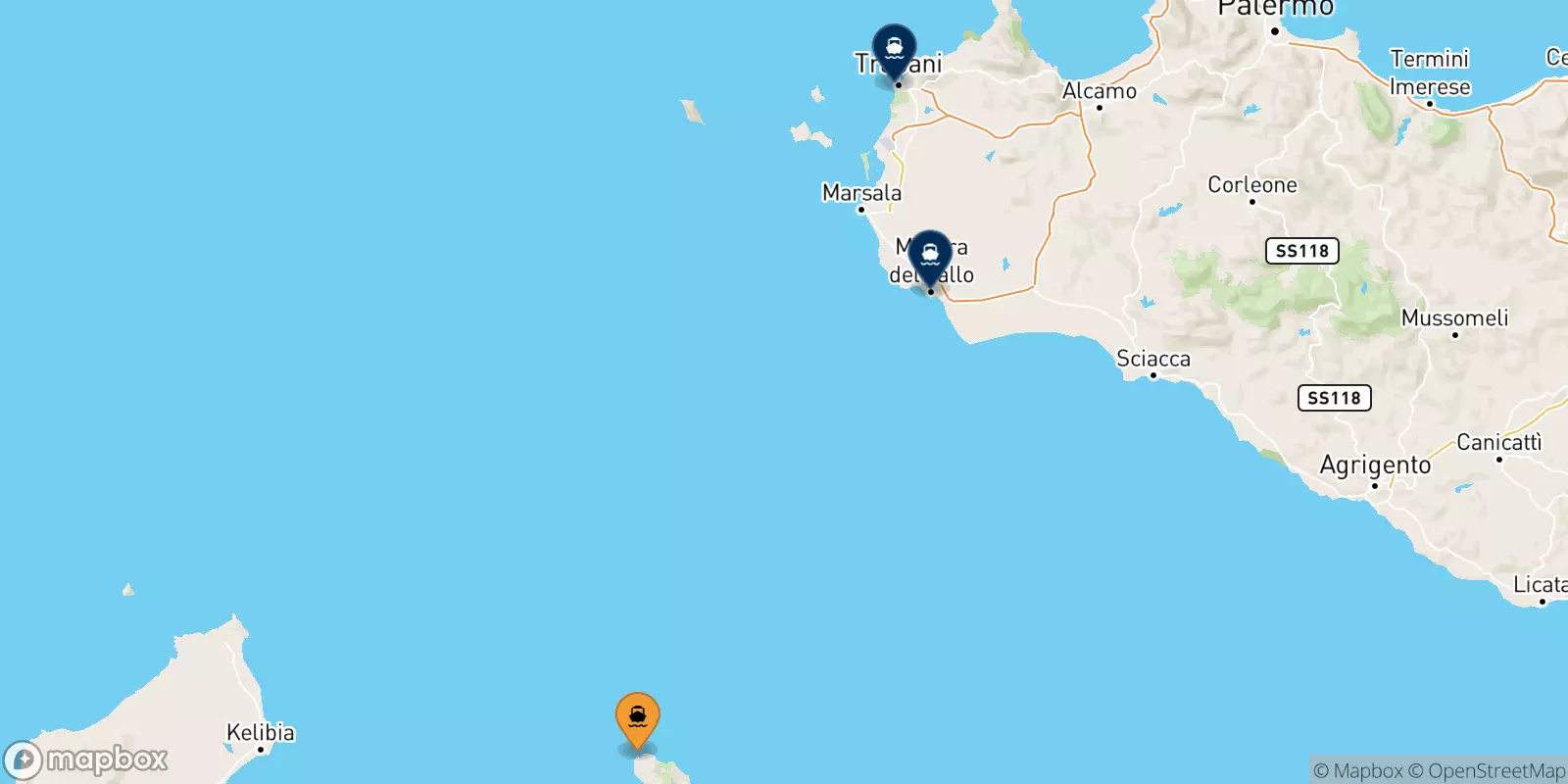 Ferry de l'Île De Pantelleria pour la Sicile