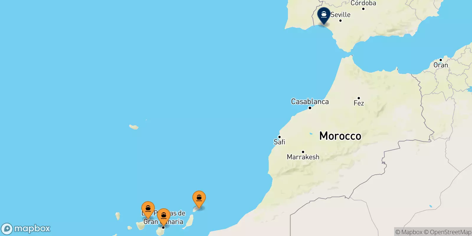 Ferry des Îles Canaries pour Huelva