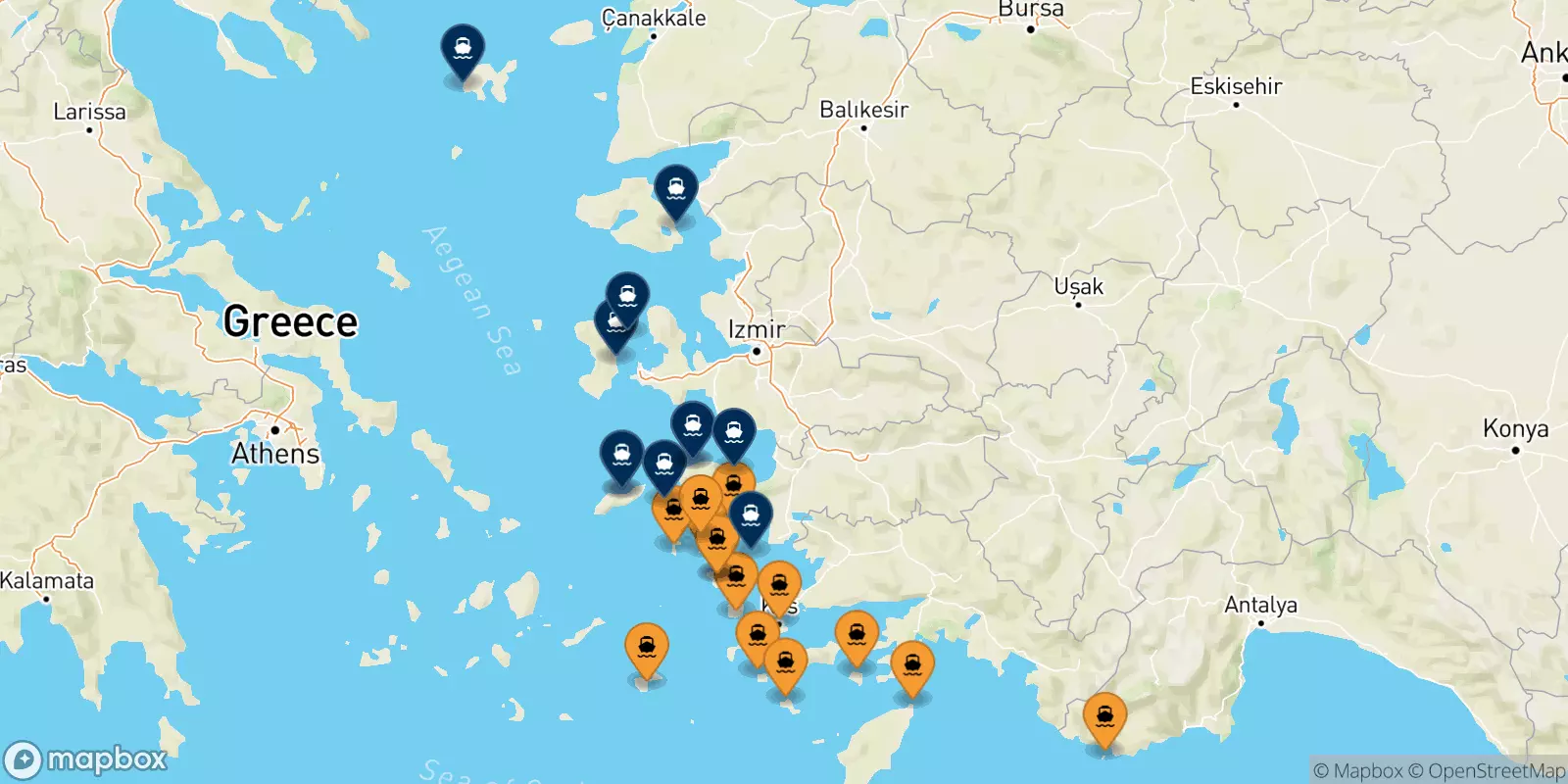 Ferry de Îles Du Dodécanèse pour les Îles Égéennes