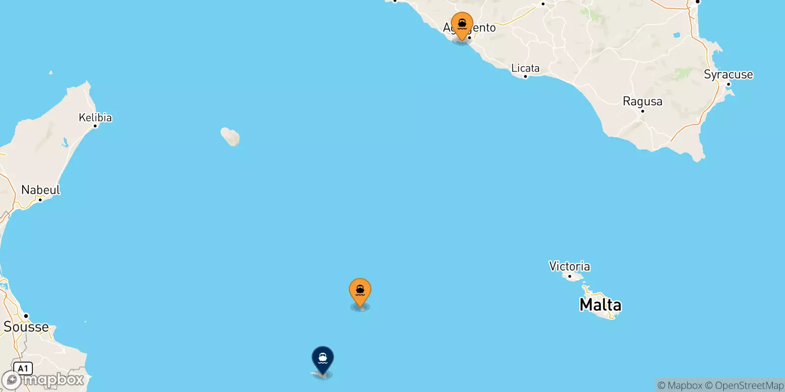 Ferry de l'Italie pour Lampedusa