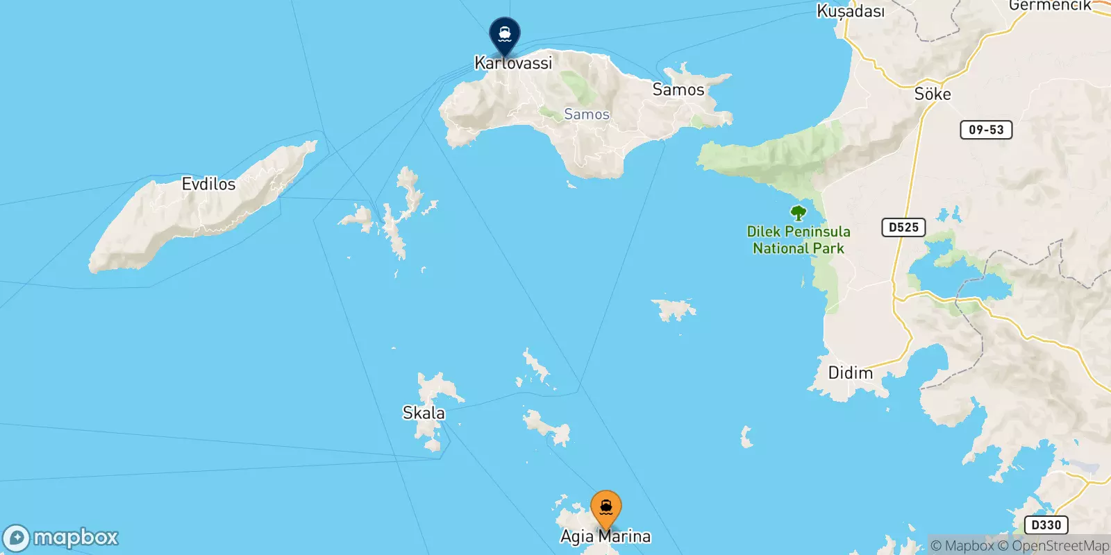 Ferry de Leros pour Pythagorio (Samos)