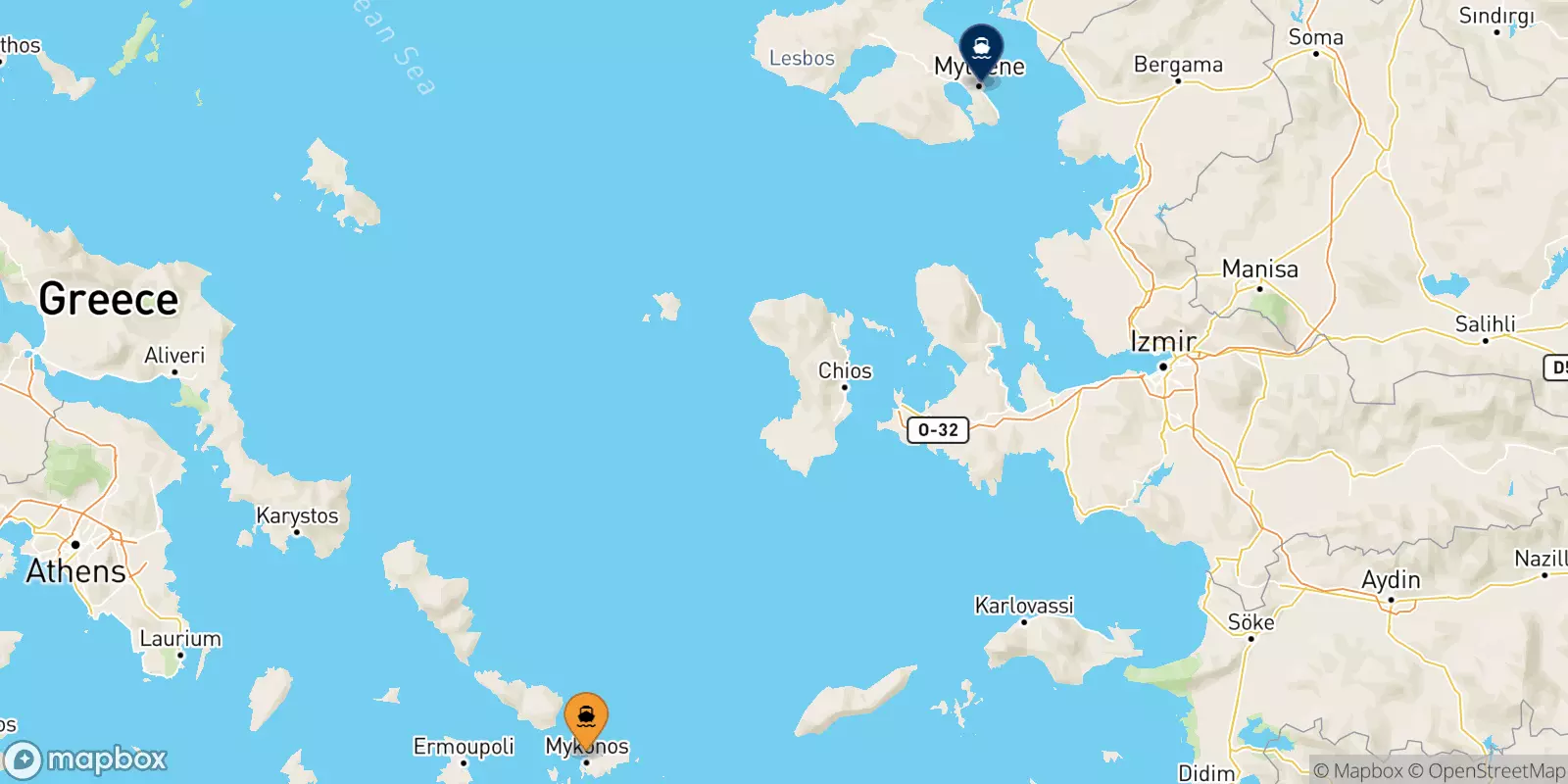 Ferry de Mykonos pour Mytilène (Lesvos)