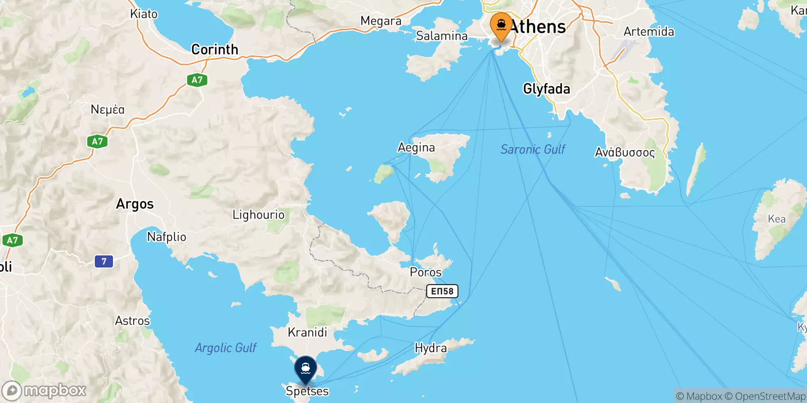 Ferry de Le Pirée pour Spetses