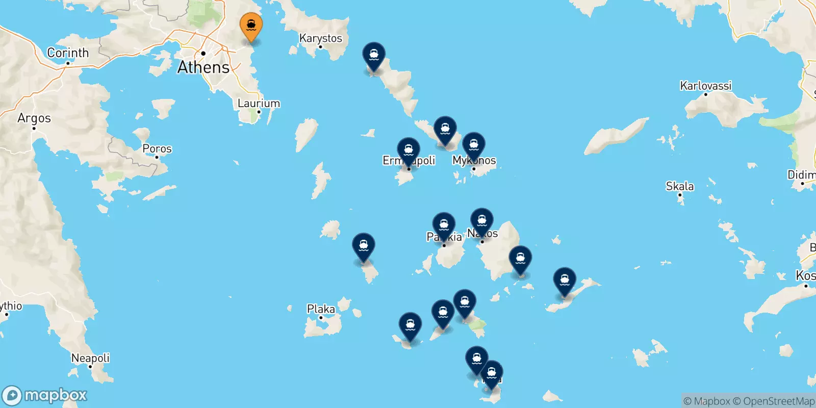 Ferry de Rafina pour Îles Des Cyclades