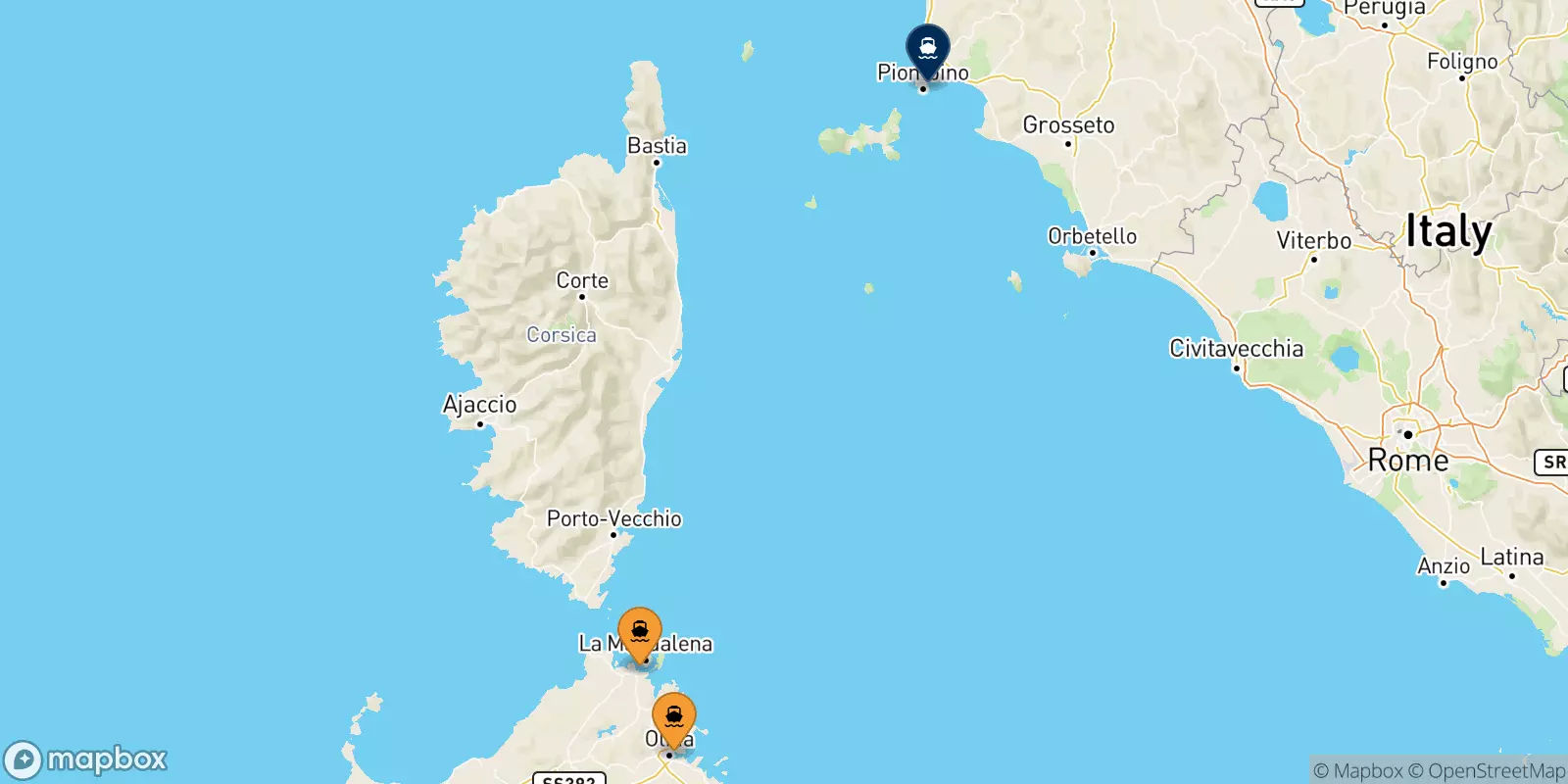 Ferry de la Sardaigne pour Piombino