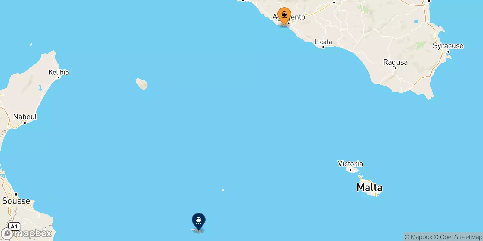 Ferry de la Sicile pour Lampedusa