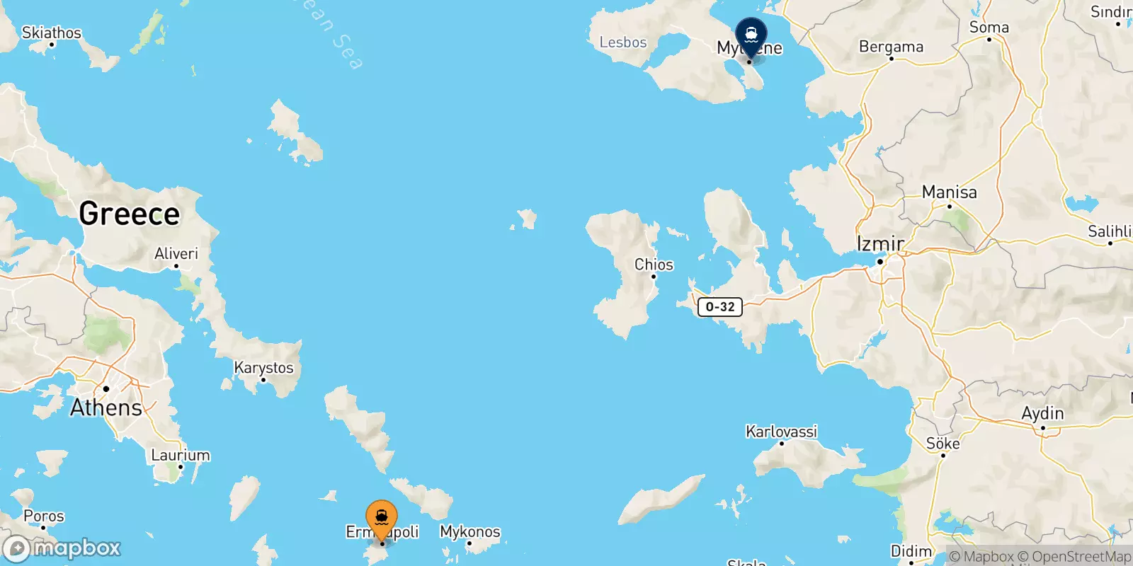 Ferry de Syros pour Mytilène (Lesvos)