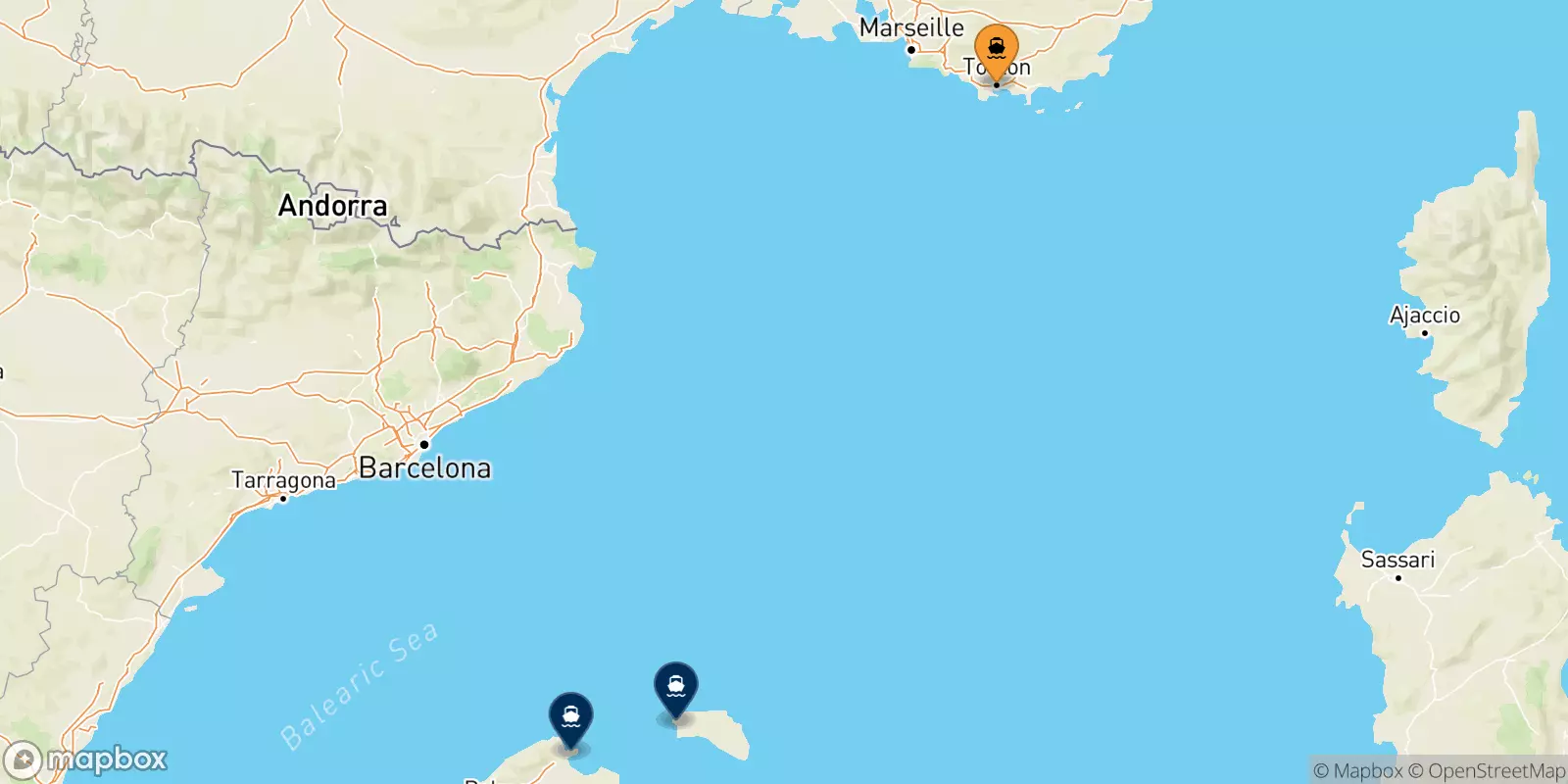 Ferry de Toulon pour les Îles Baléares