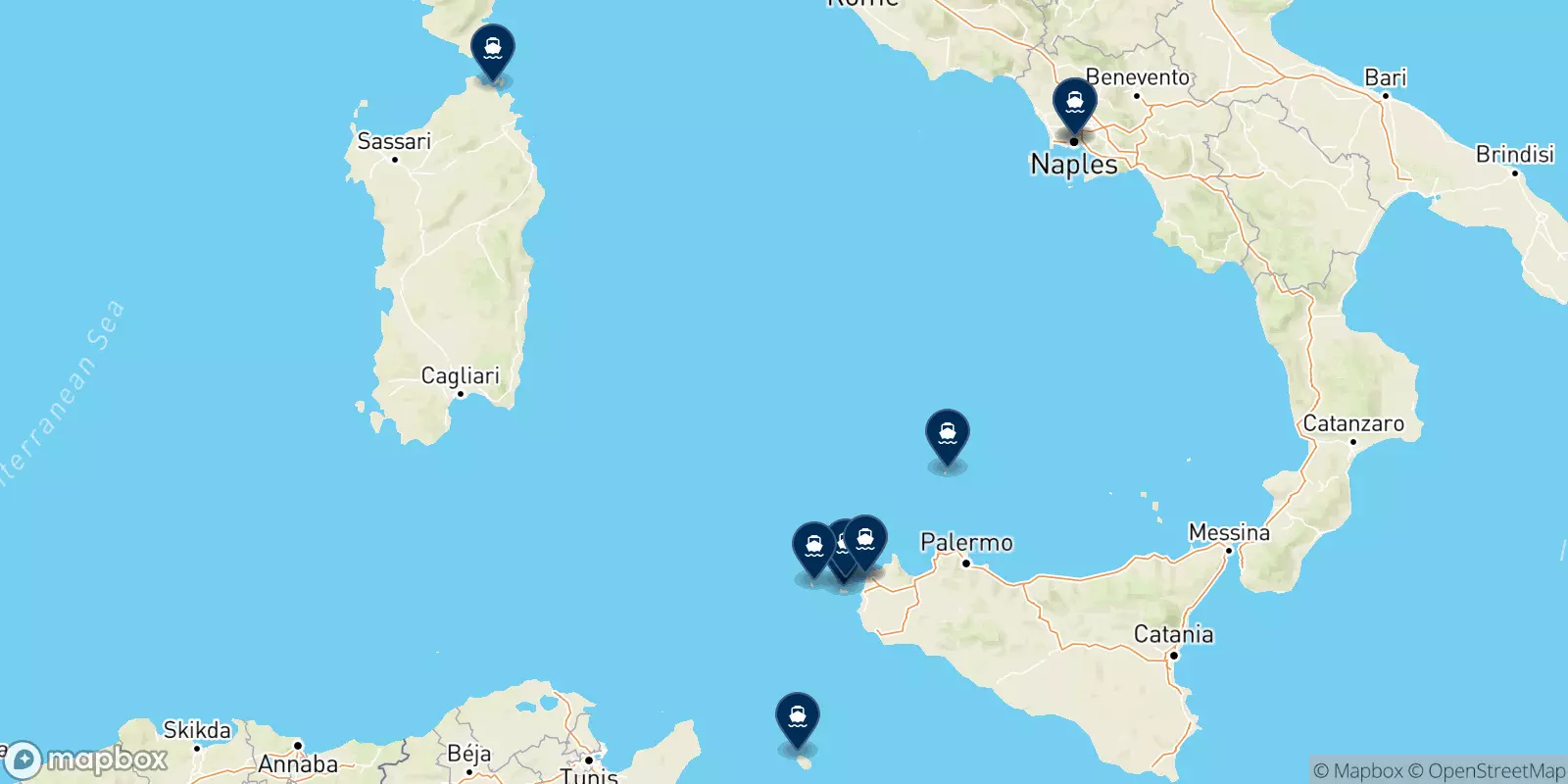 Ferry de Trapani pour l'Italie