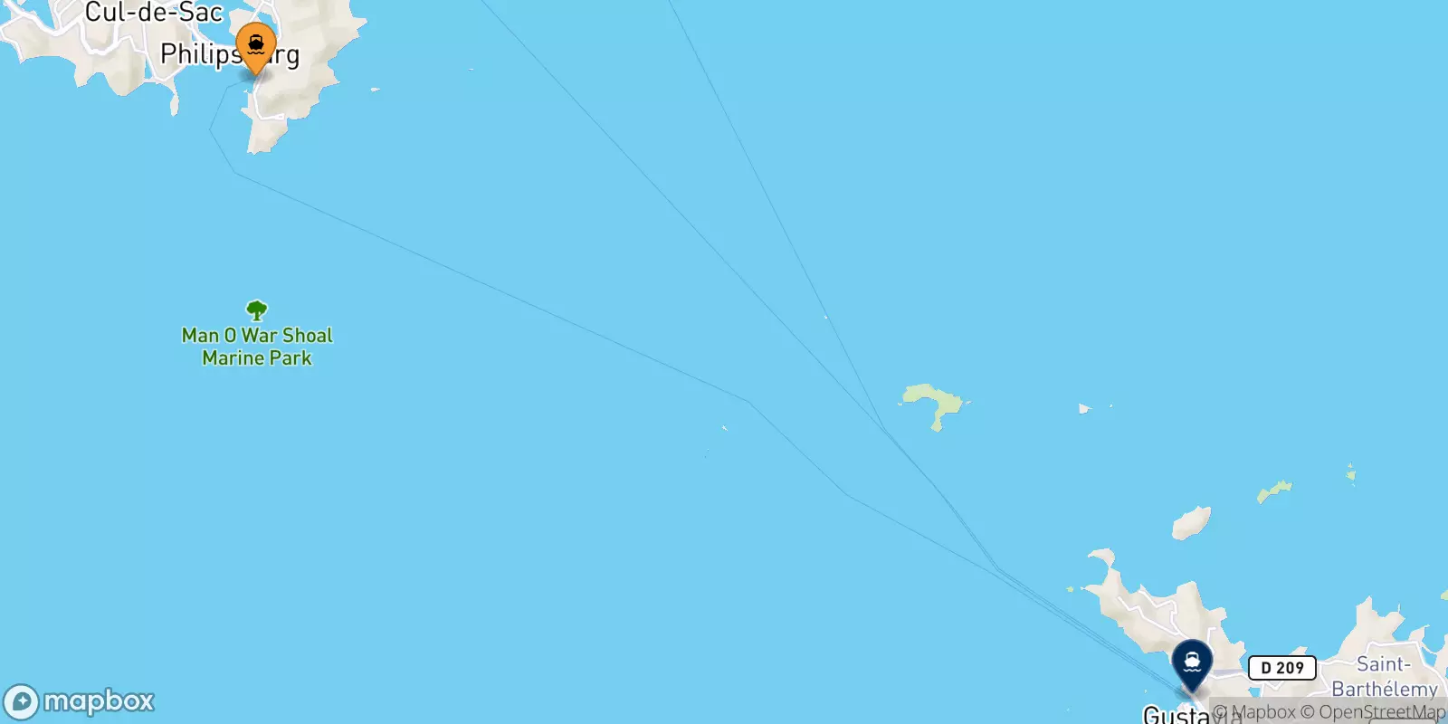 Ferry de Antilles Néerlandaises pour les Antilles Françaises