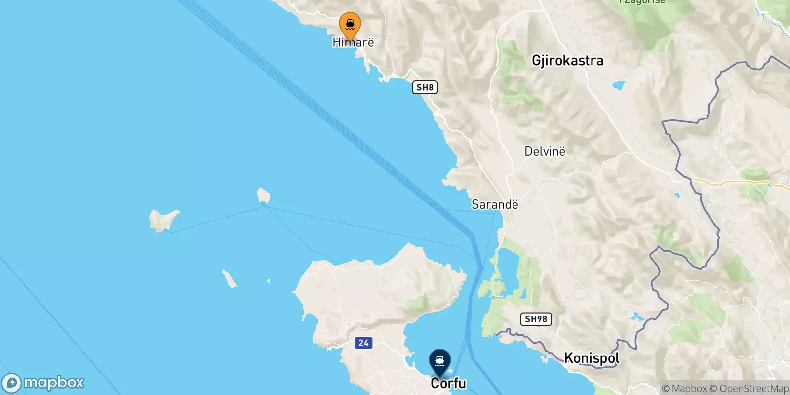 Ferry de Himare pour la Grèce