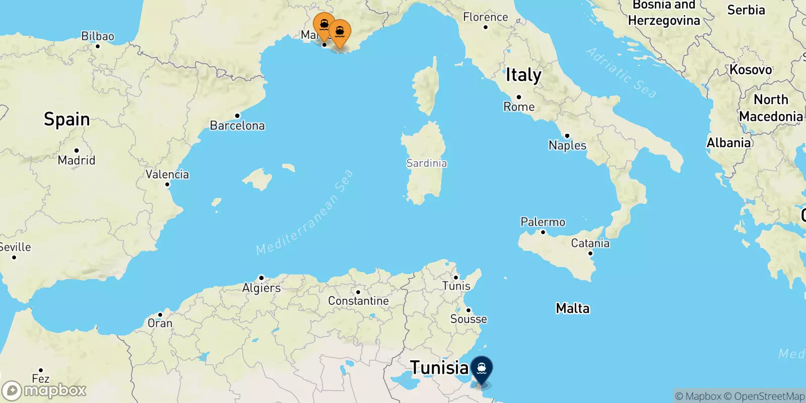 Ferry de la France pour Zarzis