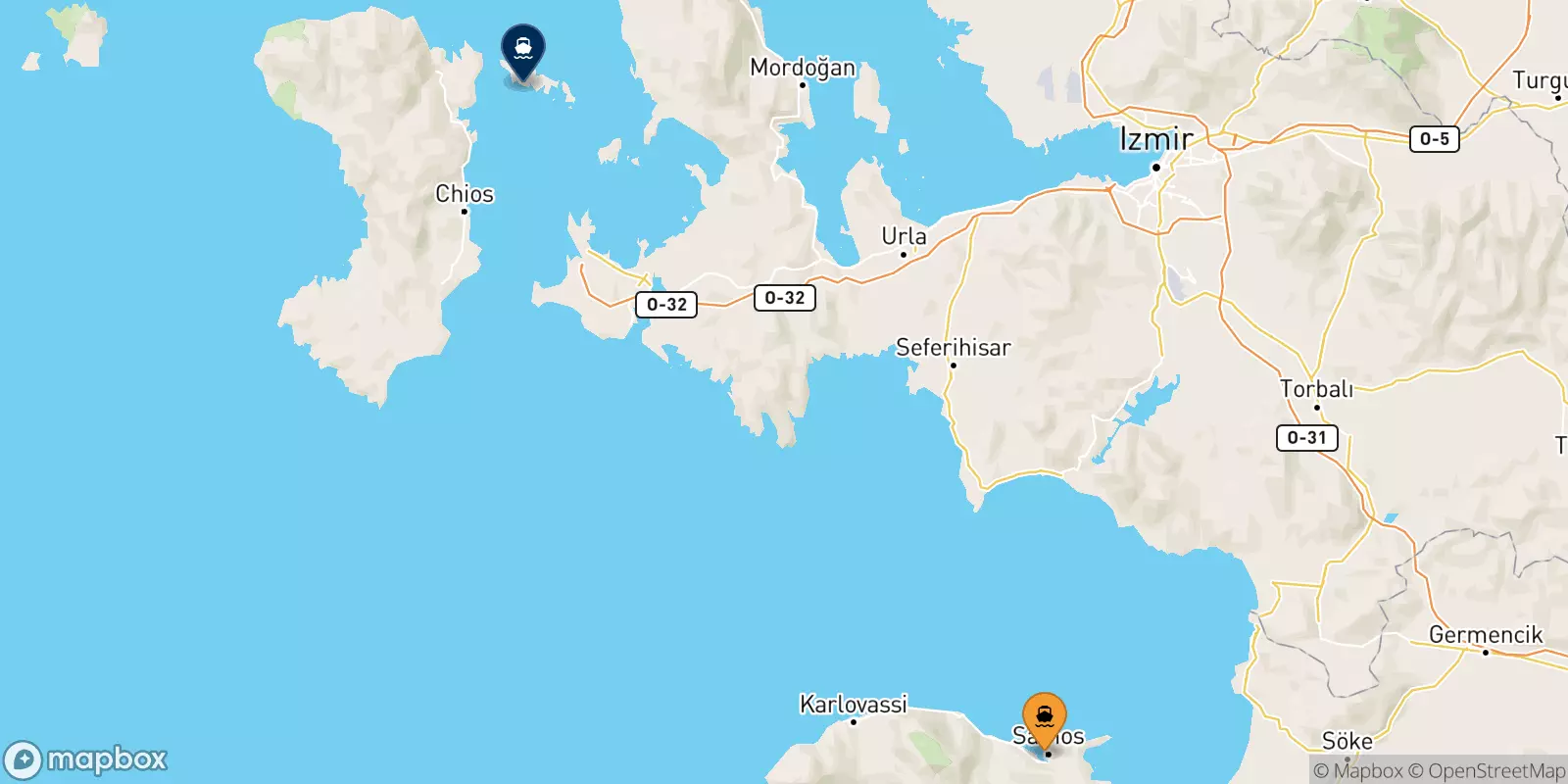 Ferry de Vathi (Samos) pour Inousses