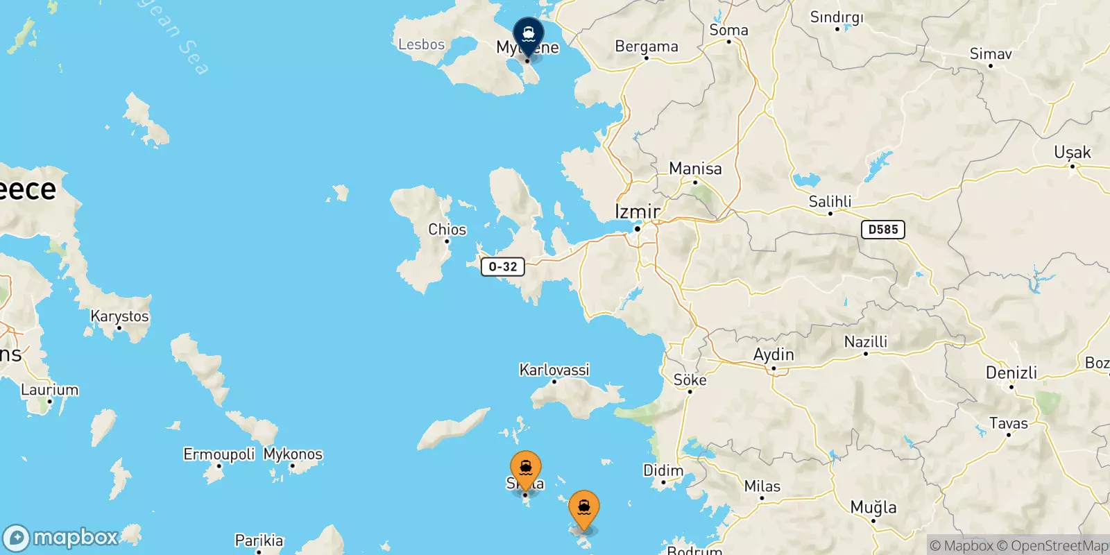 Ferry de Îles Du Dodécanèse pour Mytilène (Lesvos)