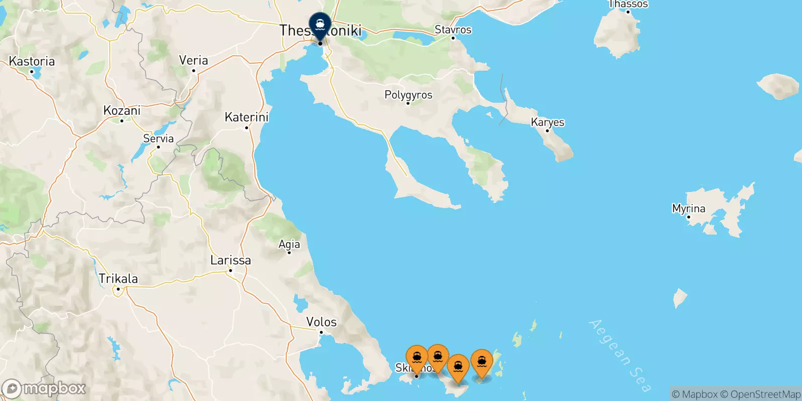 Ferry des Îles Sporades pour Thessalonique