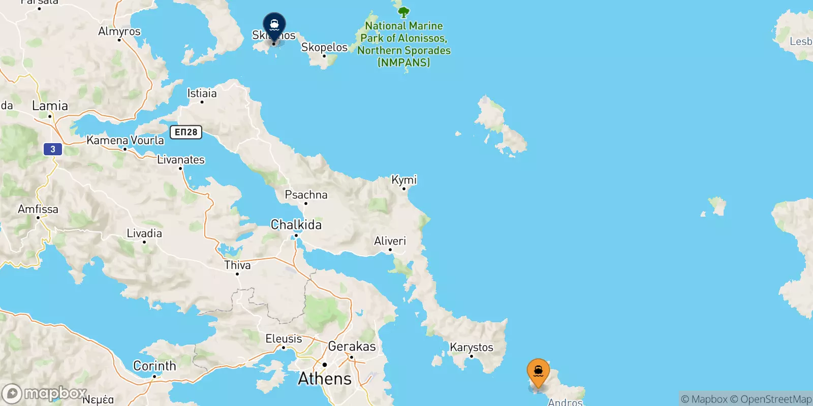 Ferry de Andros pour les Îles Sporades