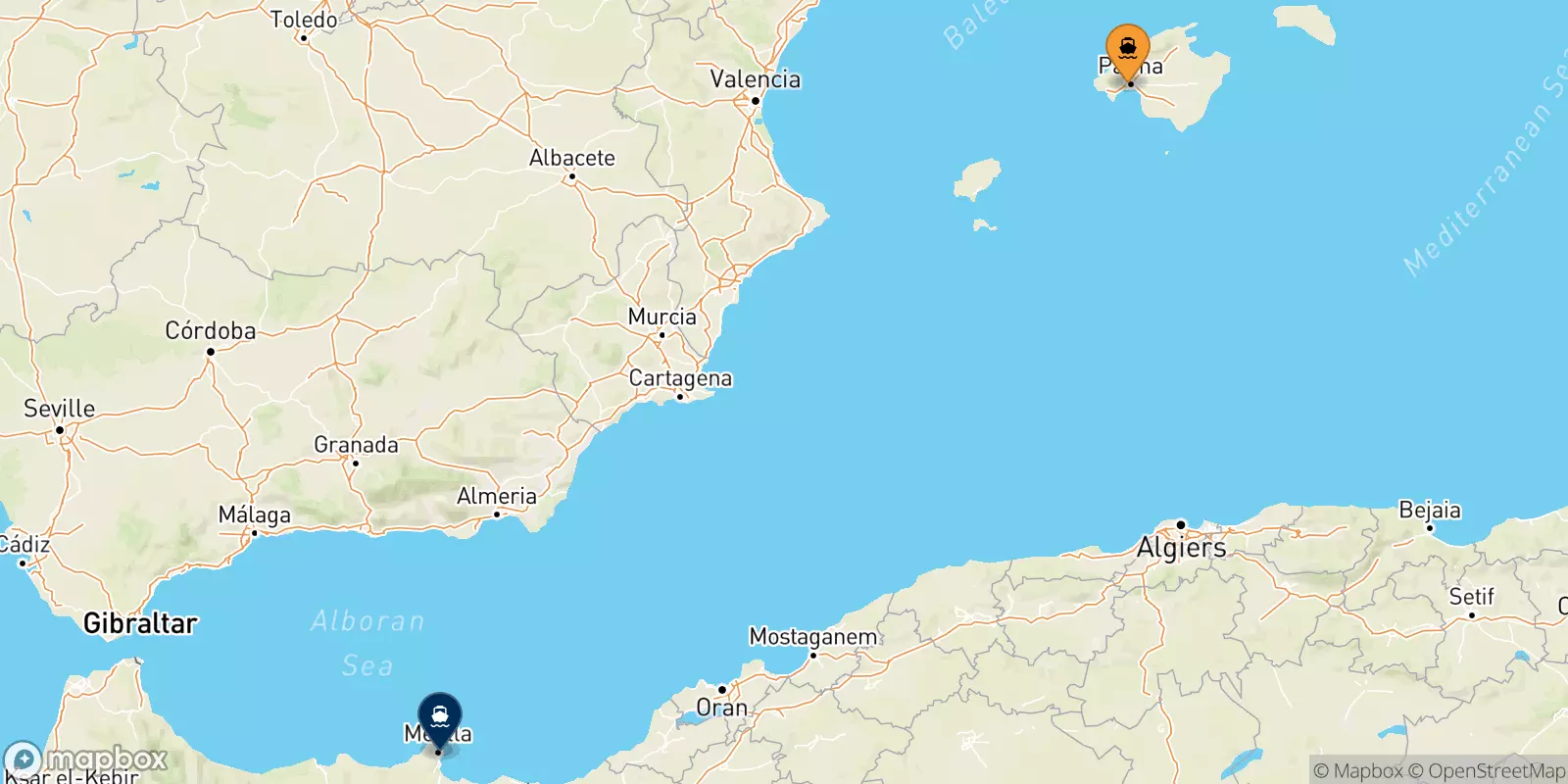 Ferry de Palma Di Majorque pour le Maroc