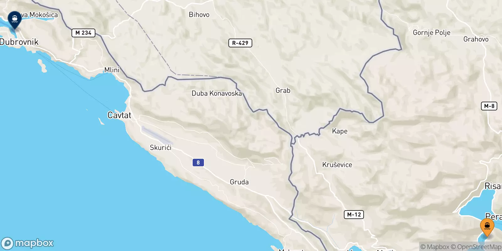 Ferry du Monténégro pour la Croatie
