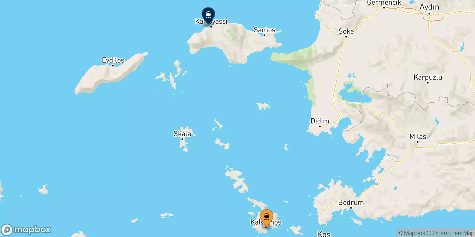Ferry de Kalymnos pour Karlovassi (Samos)