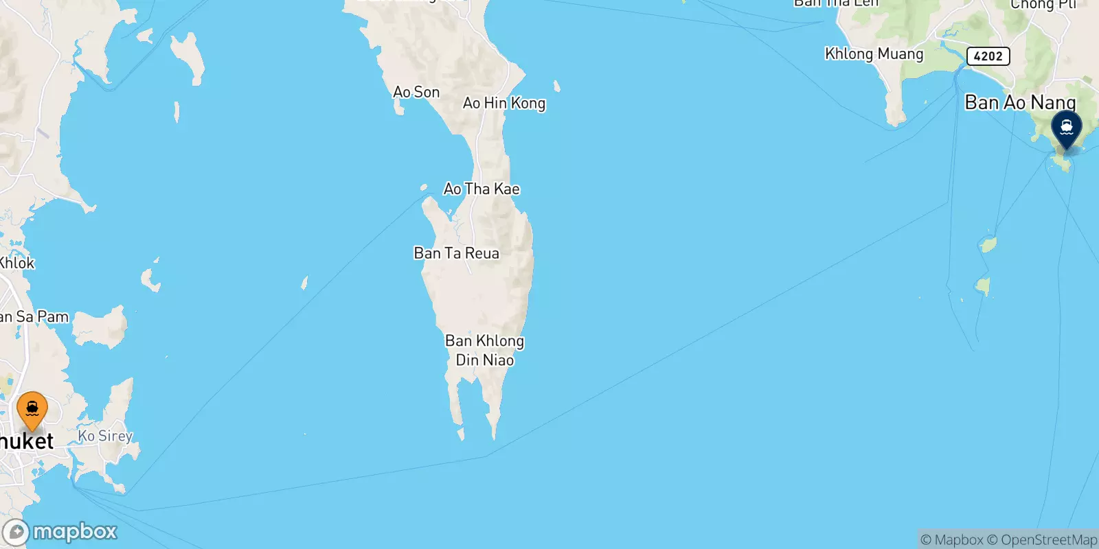 Ferry de Phuket (Rassada Pier) pour East Railay Bay Beach Floating Pier