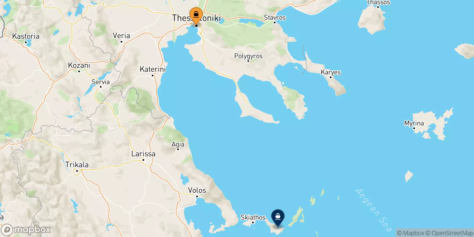 Ferry de Thessalonique pour Glossa (Skopelos)