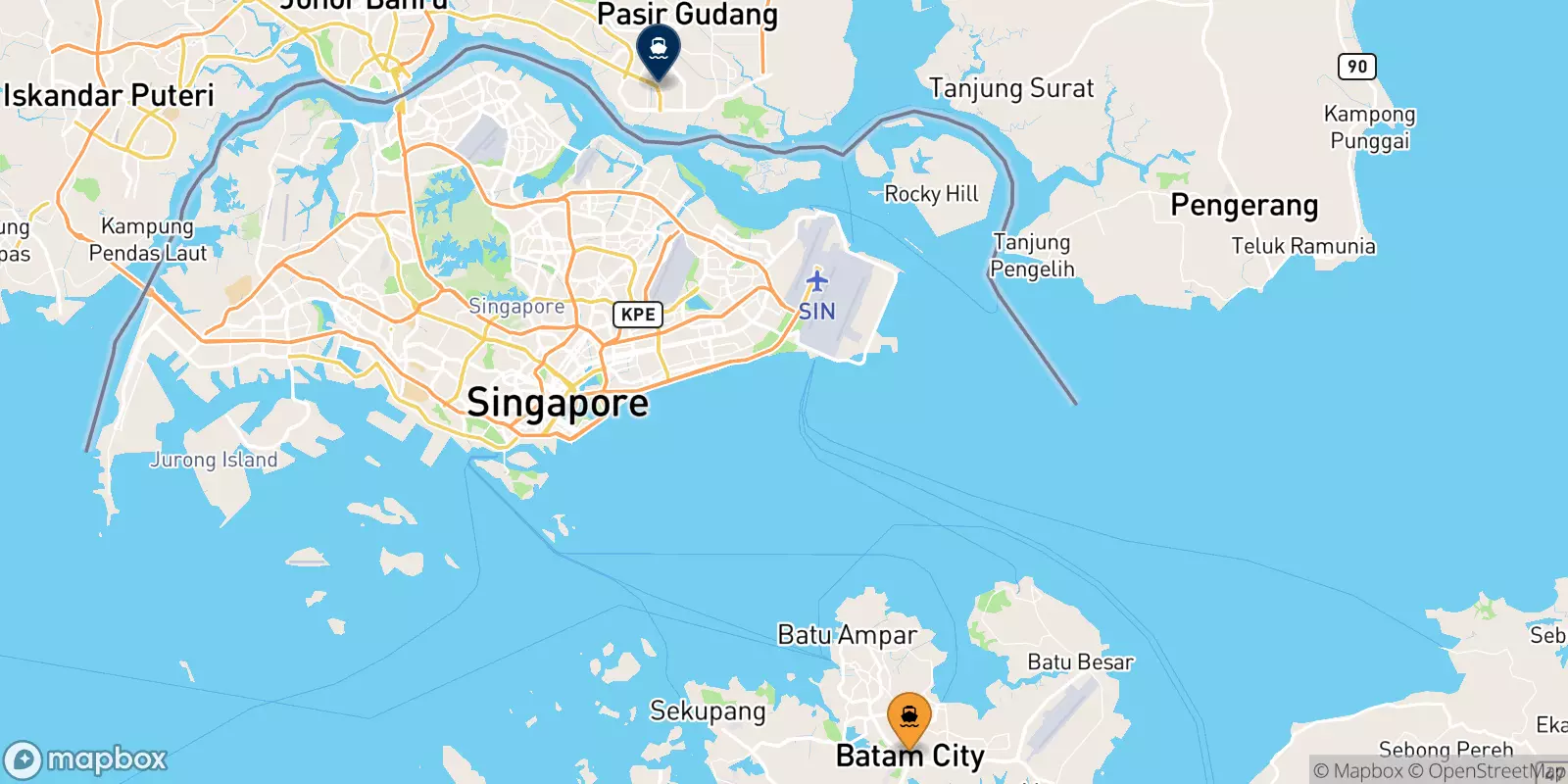 Ferry de Batam Centre per il Malaisie