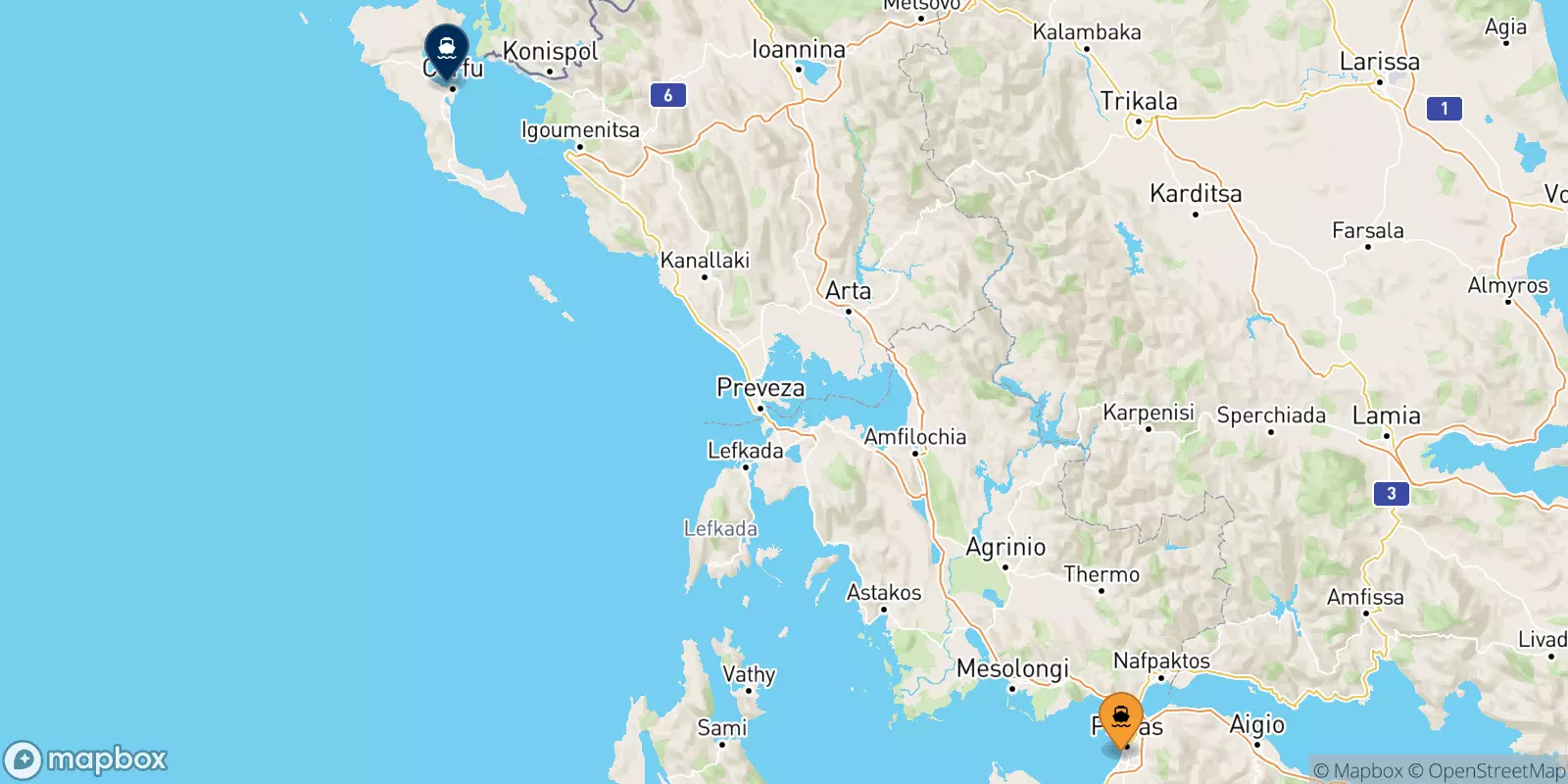 Ferry de Patras pour Corfou