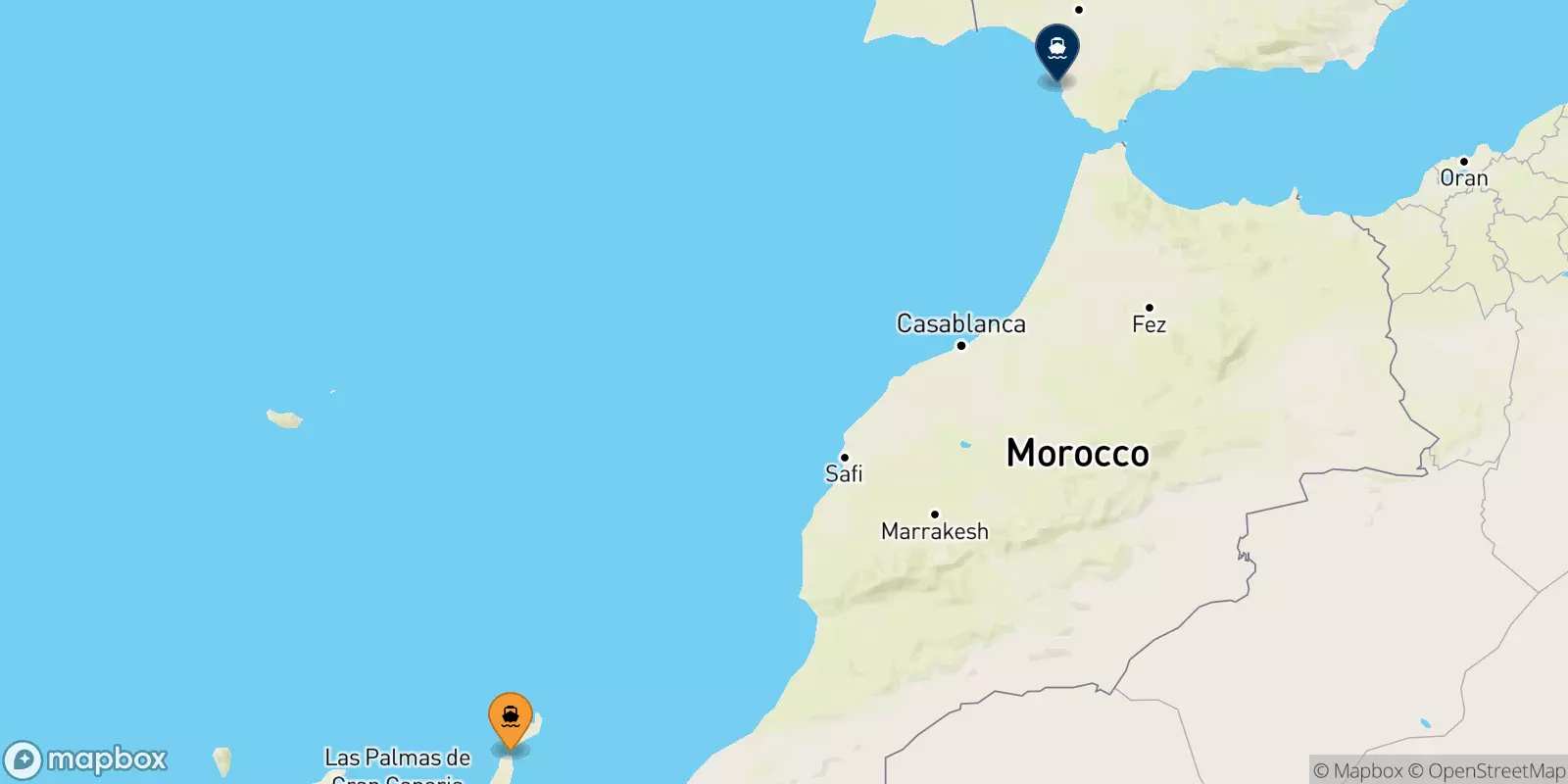 Ferry de Corralejo (Fuerteventura) pour Cadiz